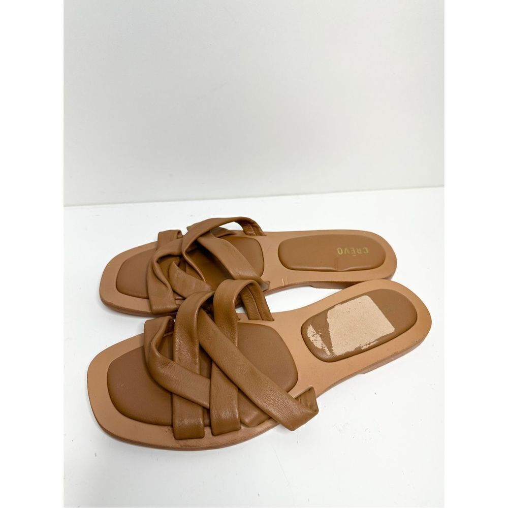 Crevo Sandals Womens Size 8.5 Brown Leather Slip On Slides - Picture 5 of 8